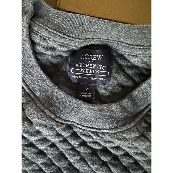 J. Crew Women's Quilted Diamond Sweatshirt Blue-Gray Size M - Picture 2 of 8